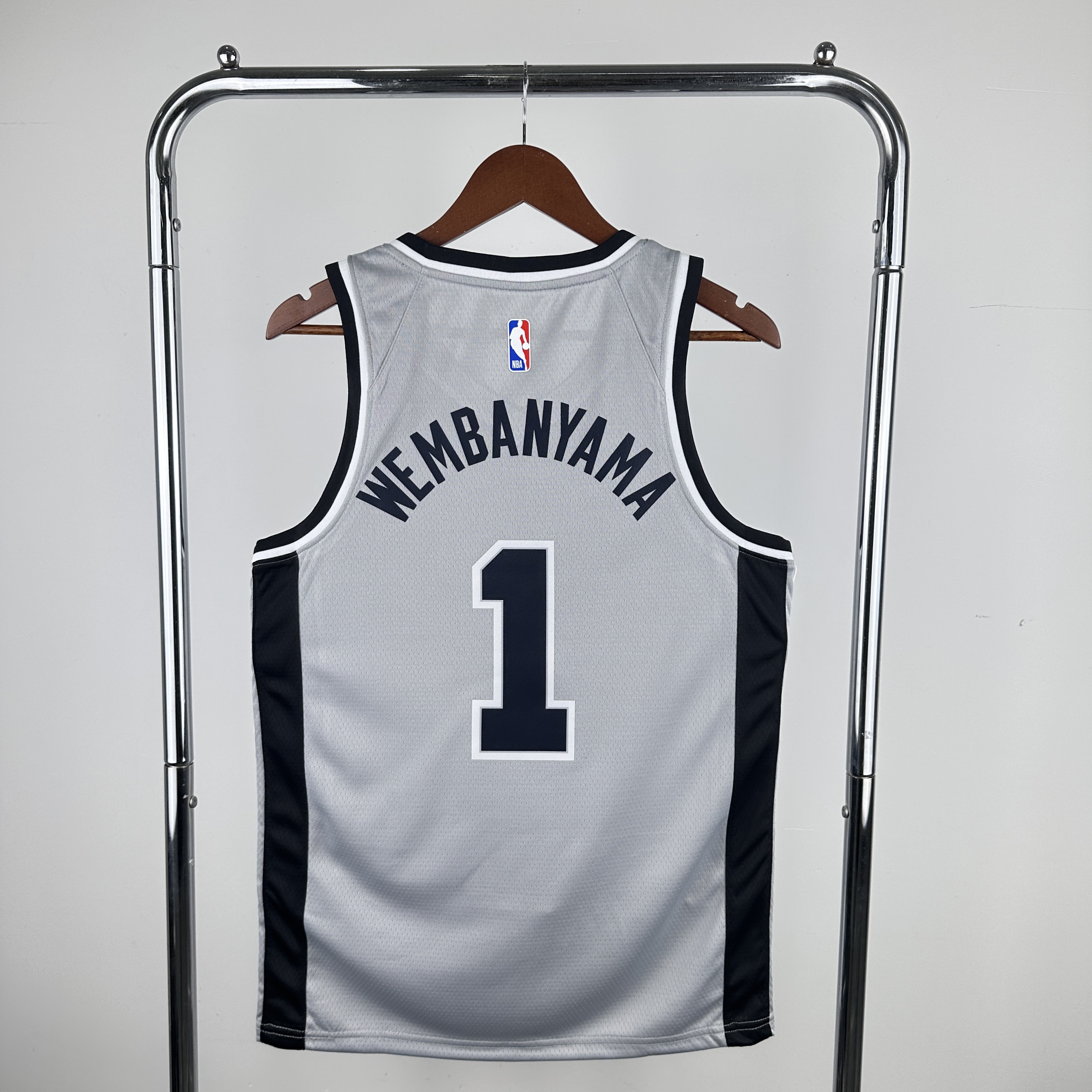 Men San Antonio Spurs #1 Wembanyama Grey NBA 2024 Jersey->san antonio spurs->NBA Jersey